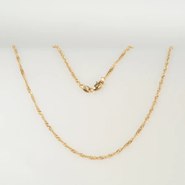 1 Cadena Singapur Hombre-Oro laminado 18K