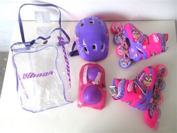 Patines 2 en 1 para niña kit completo de protección