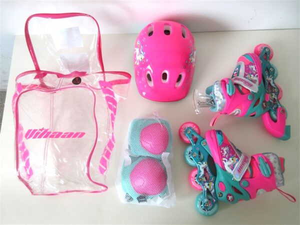 Patines 2 en 1 para niña kit completo de protección