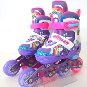 Patines 2 en 1 para niña kit completo de protección