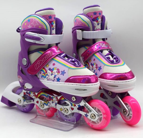 Patines 2 en 1 para niña kit completo de protección