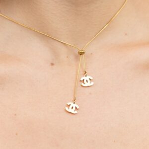 Cadena CH 2 dijes - Oro Laminado 18k