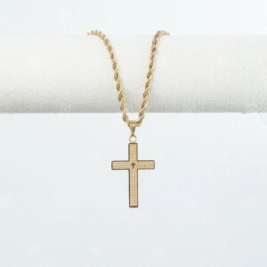 Dije Cruz Letras Oro Laminado 18k