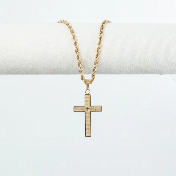 Dije Cruz Letras Oro Laminado 18k