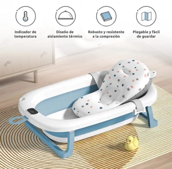 Bañera Plegable con Cojín Ergonómico + Termómetro |sencilla