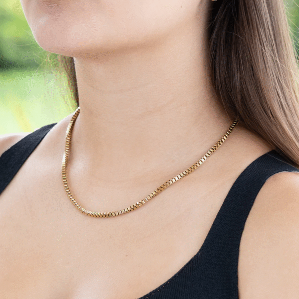 Cadena Box Mujer - Oro Laminado 18k