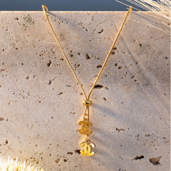 Cadena CH 2 dijes - Oro Laminado 18k