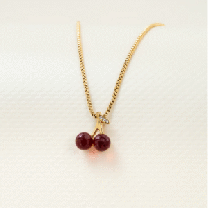 Cadena Cherry Roja - Oro Laminado 18K