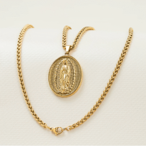 CadenaTrigo+Dije Virgen Guadalupe hombre