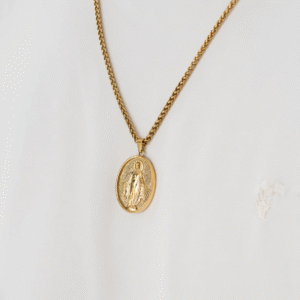 Cadena Trigo + Dije Virgen Milagrosa