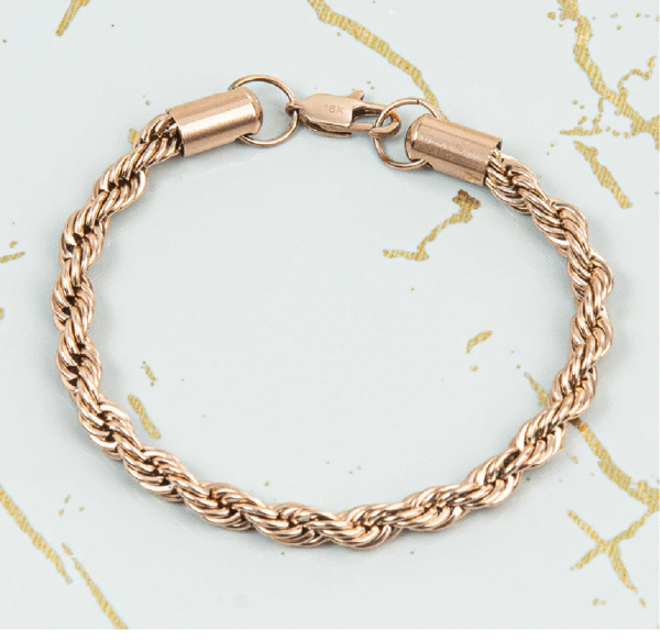 Pulsera Lazo Rosa - Oro laminado 18K