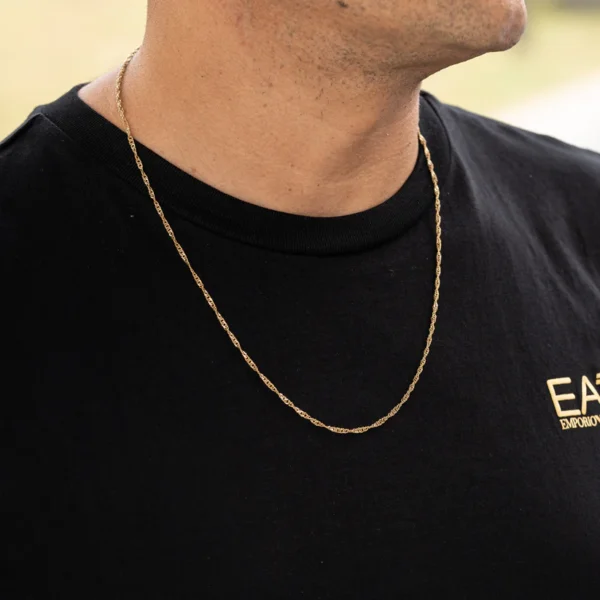 1761325263singapur Cadena Singapur Hombre-Oro laminado 18K