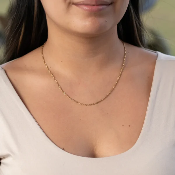 Cadena Singapur Mujer-Oro laminado 18K