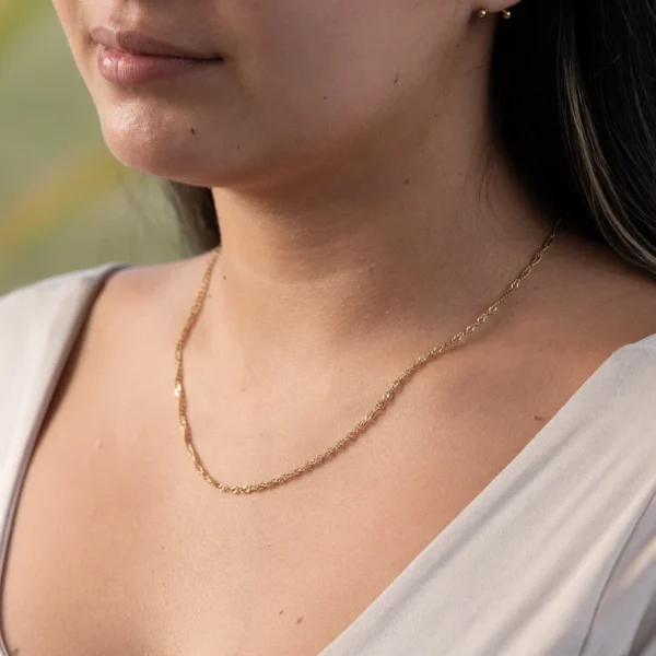 Cadena Singapur Mujer-Oro laminado 18K