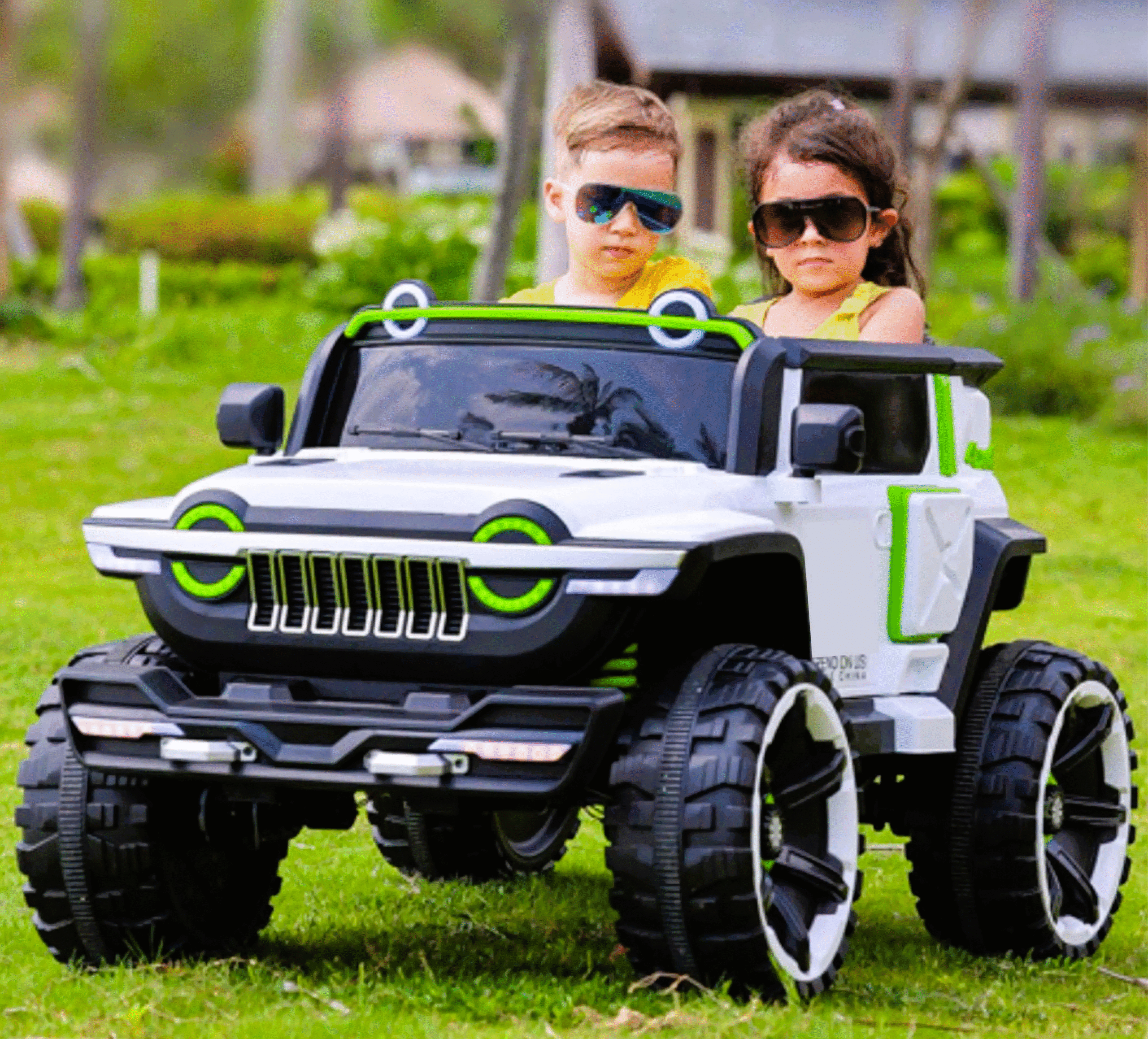 Cuatrimoto Eléctrica Infantil 6V con Luces LED, Sombrilla y Guía de Empuje