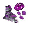 Patines En Linea Para Niños Con Kit De Proteccion 27-30 Morado