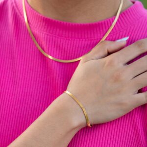 Combo Cadena y Pulcera Egipcia Mujer en Oro Laminado 18k