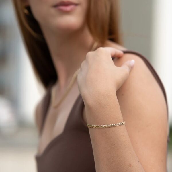 Cadena y Pulcera Entrelazada en Oro Laminado 18k