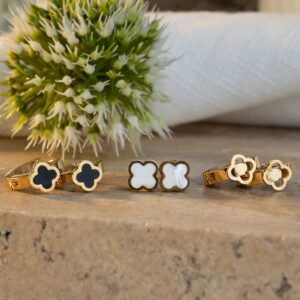 Set x3 Pares de Aretes Trilogía en Oro Laminado 18k – Estilo, Brillo y Versatilidad