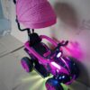 Cuatrimoto Eléctrica Infantil 6V con Luces LED, Sombrilla y Guía de Empuje