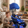 Cuatrimoto Eléctrica Infantil 6V con Luces LED, Sombrilla y Guía de Empuje