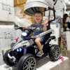 Cuatrimoto Eléctrica Infantil 6V con Luces LED, Sombrilla y Guía de Empuje