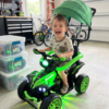 Cuatrimoto Eléctrica Infantil 6V con Luces LED, Sombrilla y Guía de Empuje
