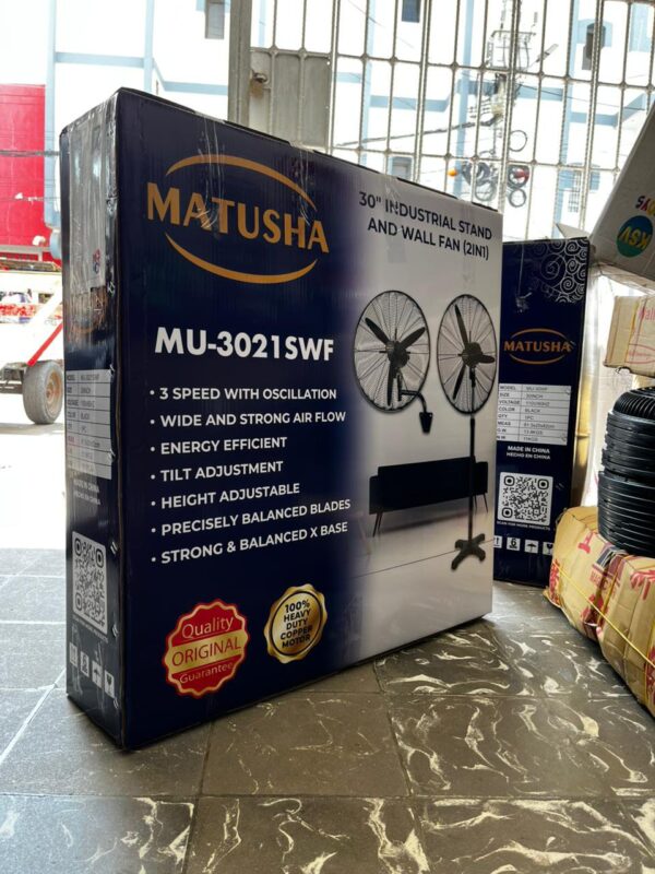 Ventilador Industrial Matusia Kumar 30" (76 cm) 2 en 1 | Pedestal y Pared