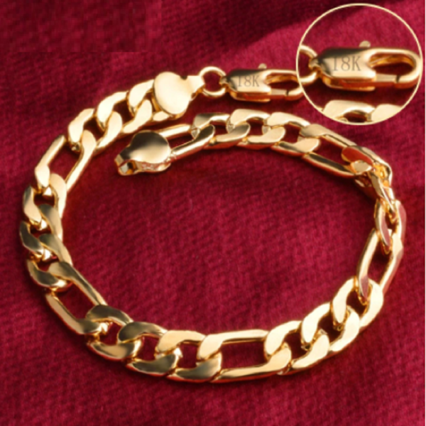 Pulsera Hombre de Oro Laminado en 18k – Diseño Espiga