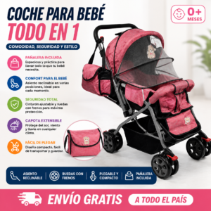 Coche de Bebé con Pañalera Incluida – Comodidad y Practicidad en Cada Paseo
