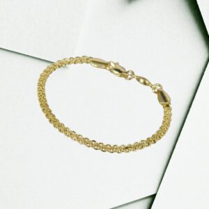 Pulsera Hombre Tejido chino oro lamiado 18k