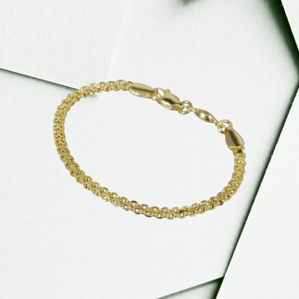 Pulsera Hombre Tejido chino oro lamiado 18k