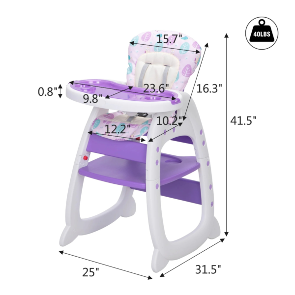 s11 Silla Comedor Escritorio Bebe Infantil 2 en 1 Reclinable