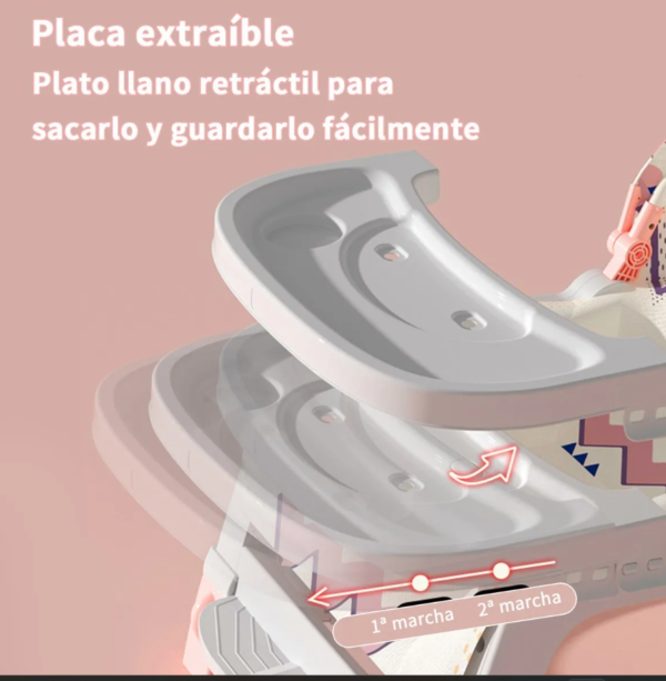 Silla Comedeor Mecedora 5 En 1 Rosa