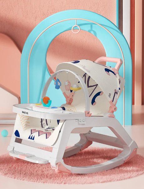 Silla Comedeor Mecedora 5 En 1 Rosa