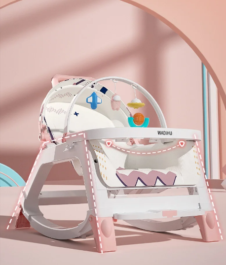 Silla Comedeor Mecedora 5 En 1 Rosa