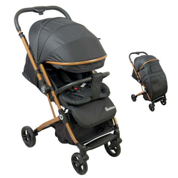 COCHE MALETA BEBISSO1 Coche Maleta Bebisso Reversible con Ropón – Elegancia y Seguridad en Cada Paseo