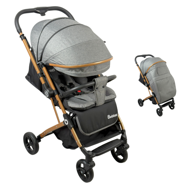 COCHE MALETA BEBISSO2 Coche Maleta Bebisso Reversible con Ropón – Elegancia y Seguridad en Cada Paseo