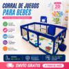 corral de pelotas Corral de Juegos 180x120x60 con Tapete y 20 Pelotas – Diversión Segura para Bebés