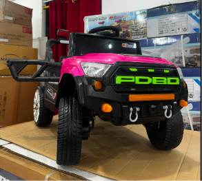 carro montable fucsia Carro Eléctrico Infantil 12V Con Control Remoto y Luces LED