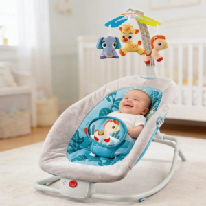 Silla Mecedora Anti Fluido Con  Vibración Pará Bebés Color Blanco