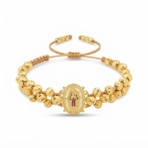 Pulsera Virgen de Guadalupe Balín Italiano 8 mm Oro Laminado 18K | Fe y Elegancia