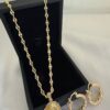 Conjunto Dama Gucci + Virgen de Guadalupe + Candongas Oro Laminado 18K | Elegancia y Fe