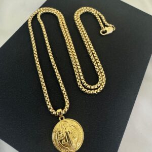 Collar San Benito Oro Laminado 18K | Protección y Fe