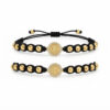 Set de 2 Pulseras San Benito Negras Oro Laminado 18K | Fe y Protección