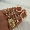 Conjunto Dama Gucci + Virgen de Guadalupe + Candongas Oro Laminado 18K | Elegancia y Fe