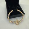 Pulsera Virgen de Guadalupe 3 Oros Balín Italiano 6 mm Oro Laminado 18K | Fe y Elegancia
