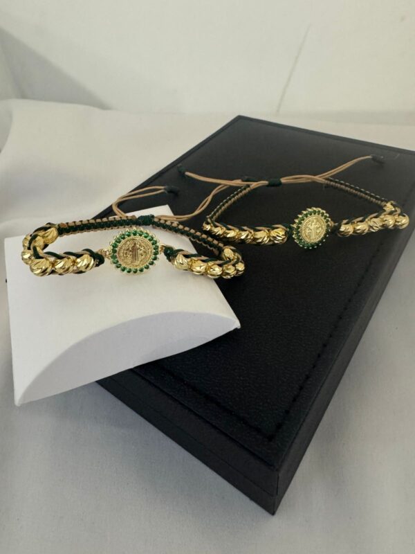 Dúo de Pulseras Virgen de Guadalupe Italiano 6 mm Oro Laminado 18K | Fe, Amor y Unión