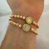 Set de 2 Pulseras San Benito Oro Rosa + Oro Amarillo Oro Laminado 18K | Fe y Protección