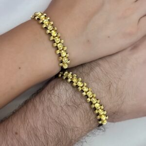 Dúo de Pulseras Italiano 3 Carriles Oro Laminado 18K | Modernidad y Elegancia